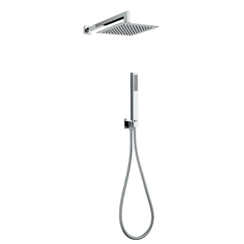 Paini Soffione Quadrato 200mm Doccia - Fissaggio A Soffitto - Nero Opaco Anticalcare In ABS