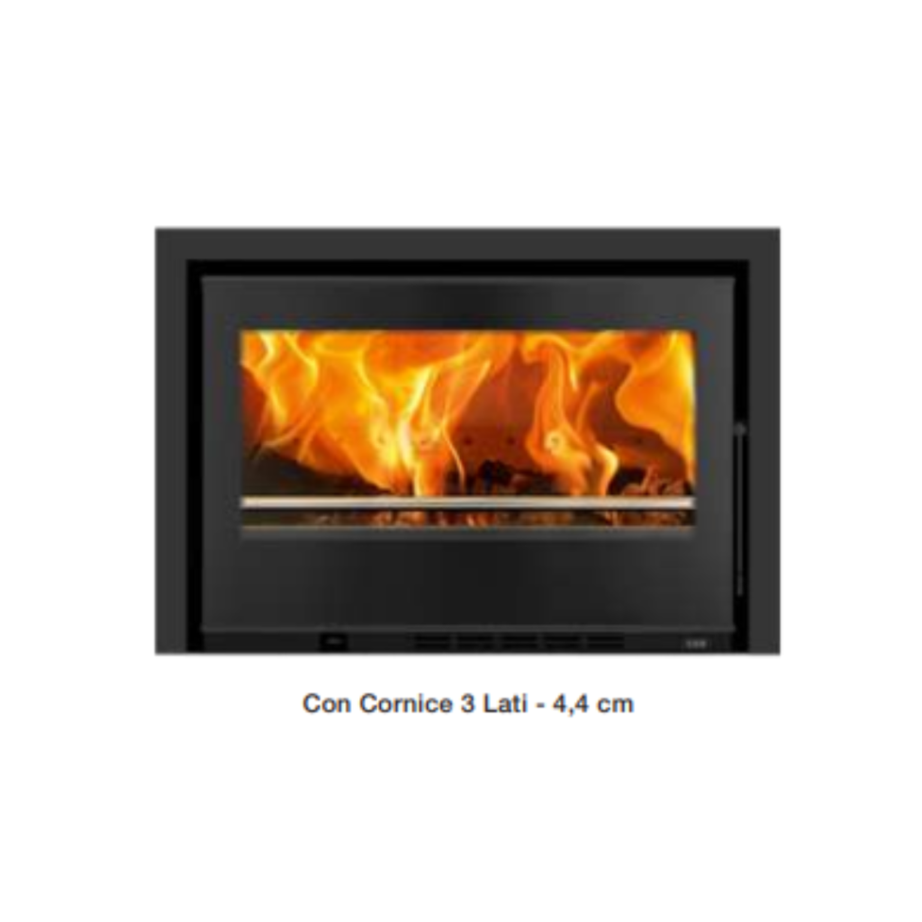 Juno Insert Inserto A Legna Juno Eco Con Cornice CentroMetal - Ceramiche Italy