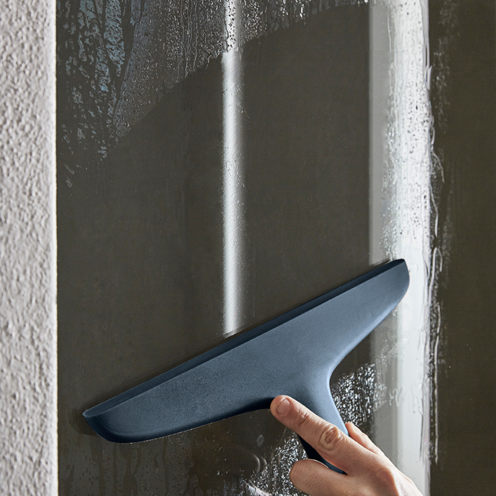 Tergivetro Per Doccia Gedy Mirissa | Design Moderno | Con Ventosa | Resina E Gomma | Colore Tortora